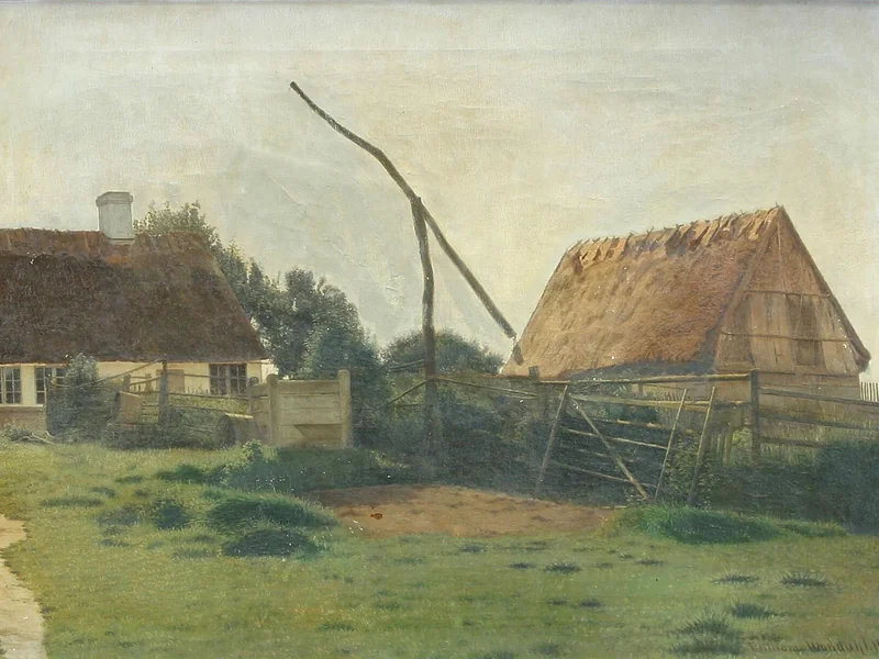 1859-William Wandahl - Case coloniche con pozzo di sollevamento - 1884